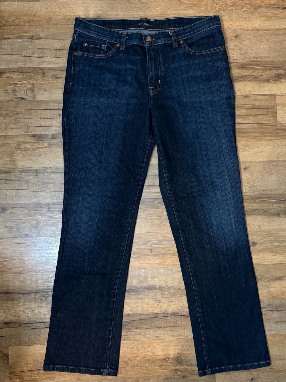 David Kahn Jeanswear Straight Leg Jeans Dark Wash Denim Premium Size 12P Y2K USA